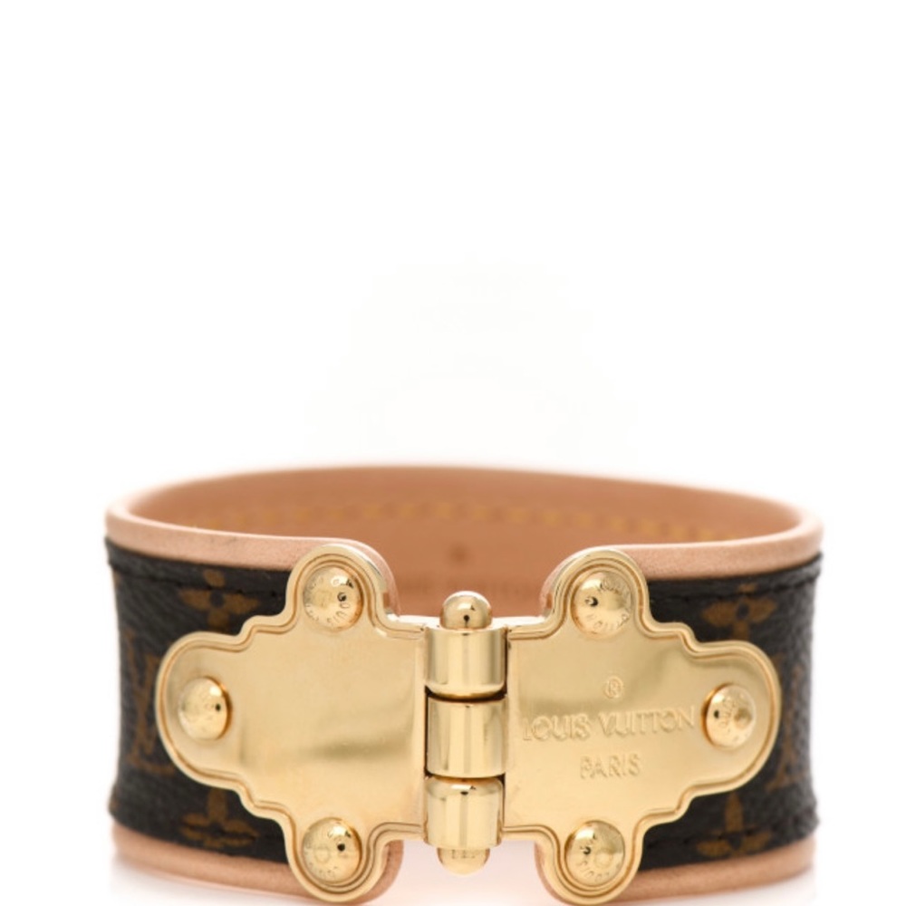 Louis Vuitton Monogram Bracelet with Gold Hinge